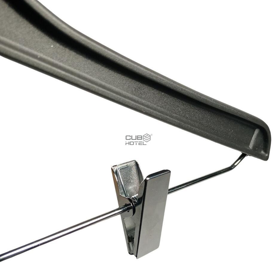 100 Black Plastic Hangers with Clips